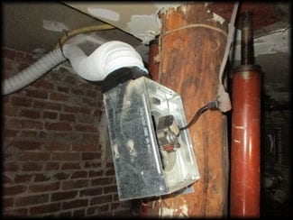 Exhaust Fan with Exposed Electrical Wiring